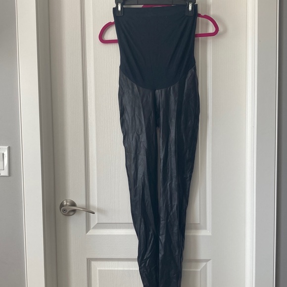 Faux Leather Maternity Leggings - Picture 2 of 6